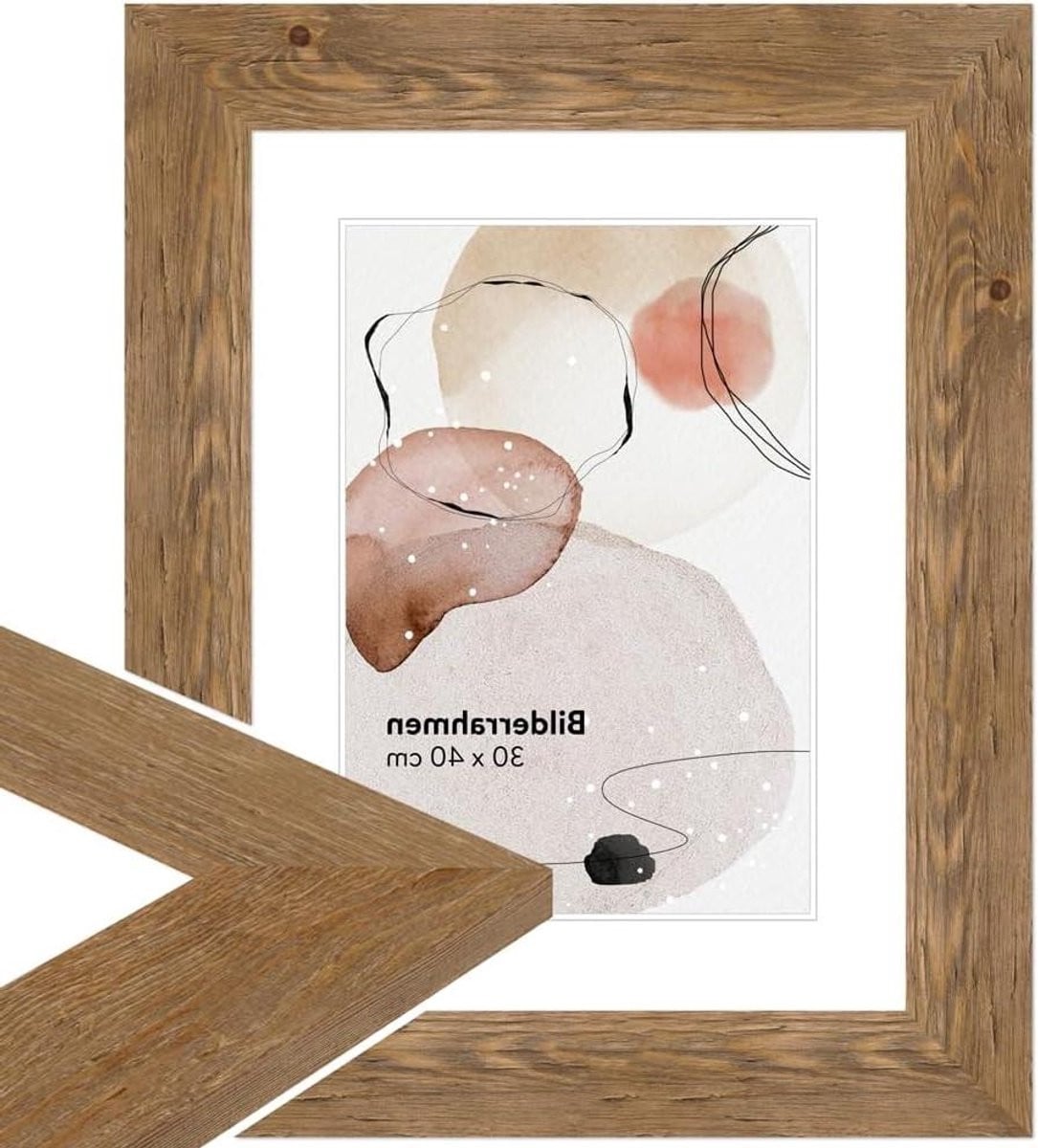 Fotolijst in eikenlook met landhuisstijl design, 18 x 24 cm