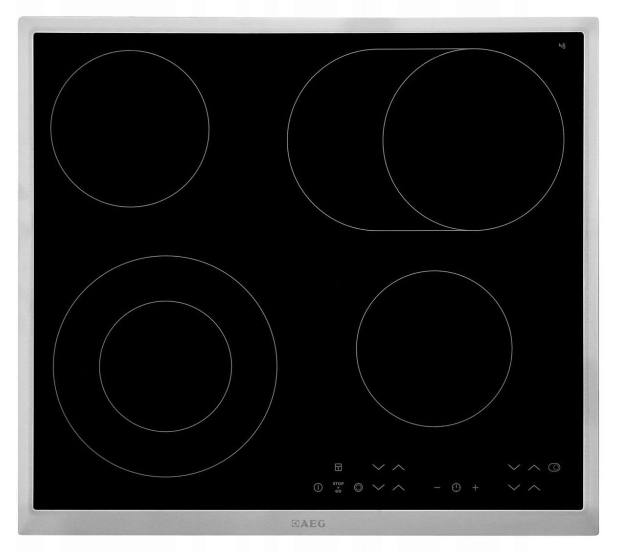AEG HK634060XB, Schwarz, Integriert, 60 cm, Glaskeramikkochfeld, Glaskeramik, 4 Zone(n)