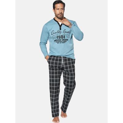 Schlafanzug JAN VANDERSTORM "Schlafanzug ROLFHEIM", Herren, Gr. 5XL, blau, Obermaterial: 100% Baumwolle CO., Homewear-Sets Schlafanzug