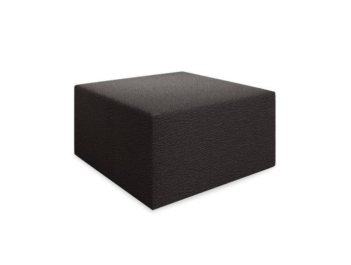 Pouf carré xl en tissu bouclette gris foncé