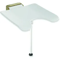 HEWI Klappsitz System 900, Wandkonsole aus Edelstahl, weiß