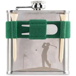 Kikkerland Golf Flask, Flachmann, Silber