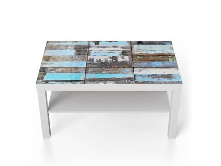 DEQORI Glastisch weiß groß 90x50 cm Motiv Farbenspiel des Alters ausgefallener Beistelltisch aus Glas Hochglanz Couchtisch fürs Wohnzimmer moderner Couch Tisch mit Design
