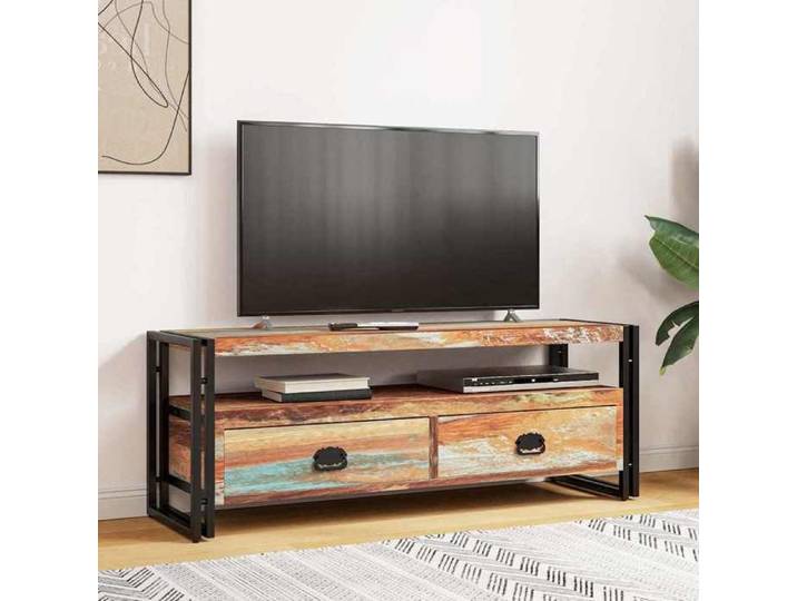 Soldes d'automne Meuble Télévision Multicolore - ARMOIRE TV - Bois de récupération massif 706 394499918136