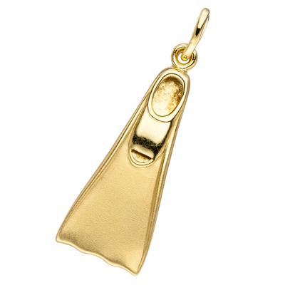 Kettenanhänger JOBO "Anhänger Taucher Flosse 22 mm", gold (gelbgold 333), Schmuckanhänger, Damen, Gelbgold 333, Kettenanhänger, 333 Gold