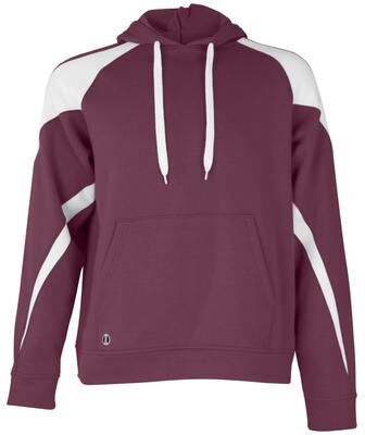 Holloway 229546 Prospect Hoodie in Maroon/White size Medium   Cotton/Polyester Blend