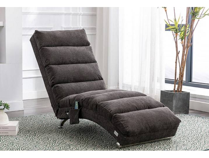 LVHOM Relaxsessel Sackleinen Massage-Liege INDOOR PREMIUM (Ergonomische Fernbedienungs-Steuerung, Sanfte Massageprogramme mit Fernbedienung, Schwerlastfähig bis 250 kg), Elektrische Entspannung mit skandinavischem Flair