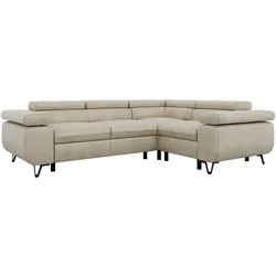 ECKSOFA ORSO L Beige Velvet - Rechts Seite