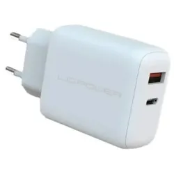 LC Power 45W USB-C, USB-A GaN-Ladegerät, weiß