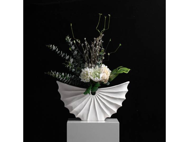 Vases Modernes Simples, Vases Créatifs en Forme d'Éventail, Bouteilles à Fleurs en Céramique, Ornements Décoratifs pour Salon et Bureau