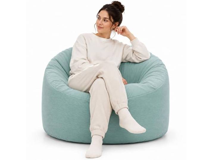 bananair - Sitzsack Cord XXL für Erwachsene und Kinder - Weich und Bequem - Optimale Unterstützung für den Rücken - Sitzsack Sessel mit Füllung, Gaming Bean Bag Chair (100 cm, Grün)