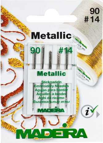 MADEIRA Maschinensticknadeln "Metallic", Stärke: 90, Inhalt: 5 Stück