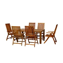 Siena Garden Dining-Gruppe  7-teilig  Paleros , holzfarben