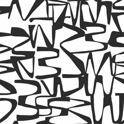 Roommates Jane Dixon Black & White Enigmatic Peel and Stick Wallpaper