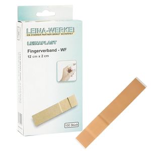 Leina-Werke Pflaster Leinaplast Finger, 100 Strips, wasserfest, 12 x 2cm