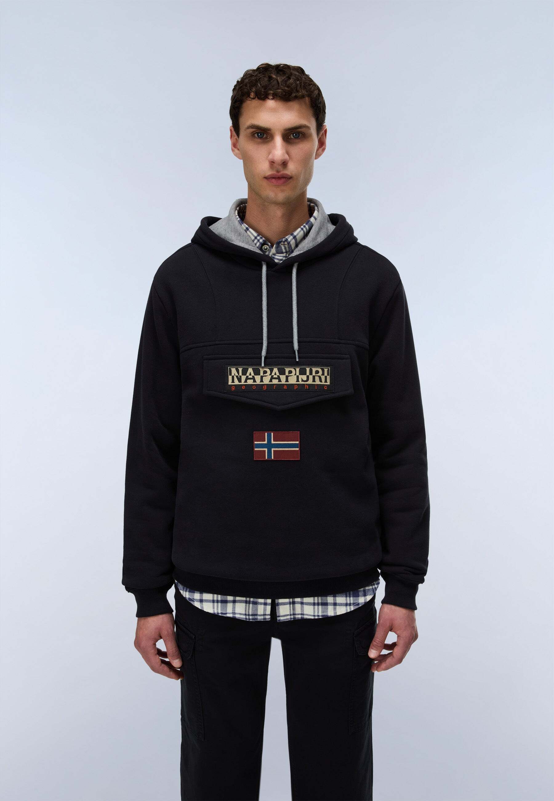 Kapuzenpullover NAPAPIJRI "Napapijri Kapuzenpullover BURGEE WINT 4", Herren, Gr. S, schwarz, Obermaterial: 90% Baumwolle CO. 10% Polyester PES., Pullover Kapuzenpullover schwarz S