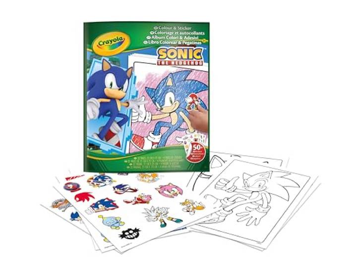 Crayola, Kleurboek met stickers Sonic, 32 pagina's inclusief 4 stickervellen, 04-0898