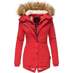 MARIKOO Damen Edler Wintermantel Winterparka mit Kunstfellkapuze Akira