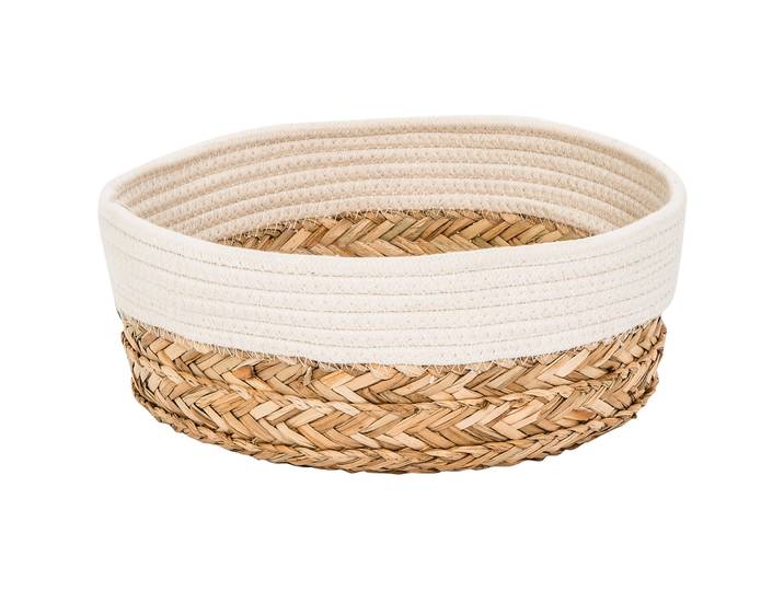 Korb Natural braun H 12 cm - Material: Wasserhyazi., Baumwolle, Poly. - Korb
