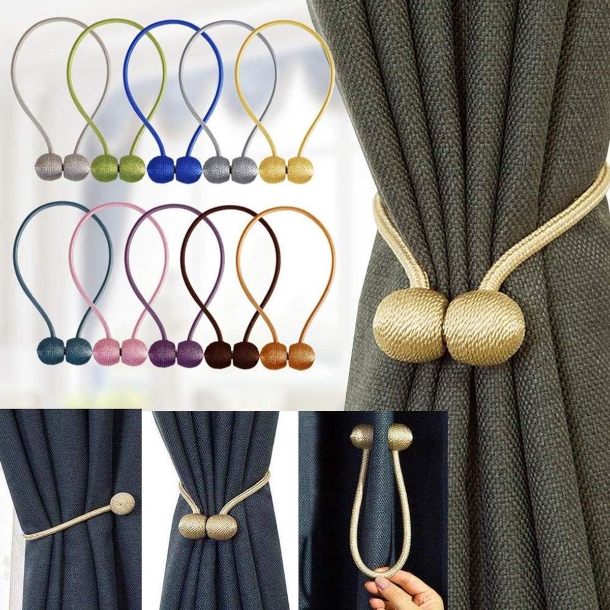 Oranje Magnetische Gordijn Clips voor Gordijn Bevestiging - 1 Stuk