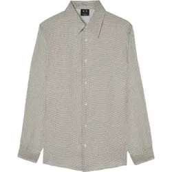 A|X Armani Exchange für Herren. XM002280AF13235F1168 Graues Hemd mit italienischem Kragen (XL), Lässig, Viskose, Langarm