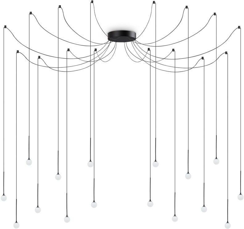 Ideal Lux Lámpara de suspensión Lucciola Negro D200xH450-5435mm