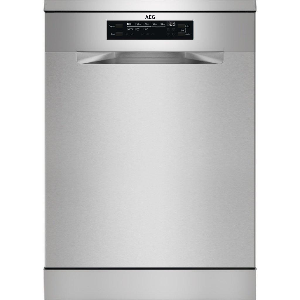 AEG FFB53937ZM, Freistehend, Standardgröße (60 cm), Edelstahl, Schwarz, Tasten, kalt, Heiß