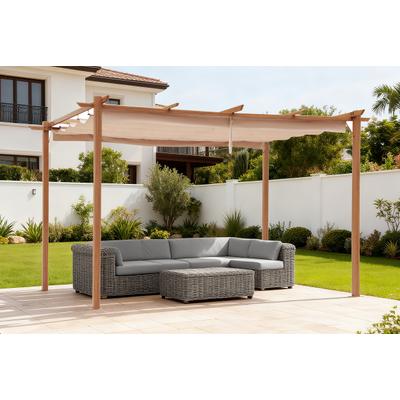 Pavillon KONIFERA "Pergola Tilos", beige (braun), B/H/T: 400cm x 235cm x 300cm, Pavillons, verschiedene Größen/Farben