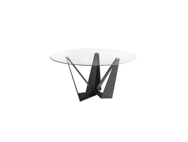 Grosser, runder Design Esstisch „Avantgarde“ Schwarz, Transparent Angel Cerdá