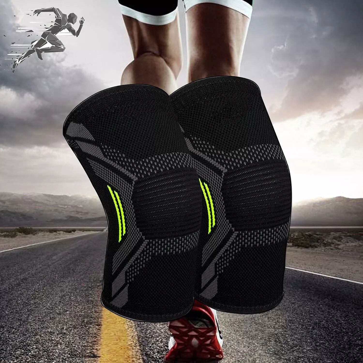 INF Genouillères de sport en nylon 1 paire