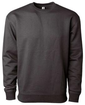 Independent Trading Co. IND3000 Heavyweight Crewneck Fleece T-Shirt in Asphalt size XS   Cotton/Polyester Blend