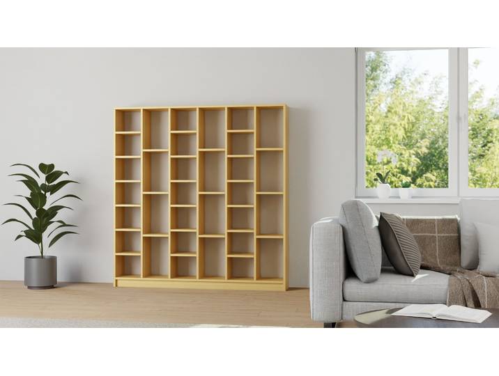 La bibliothèque pour optimiser l'espace de votre salon Hêtre Naturel huilé