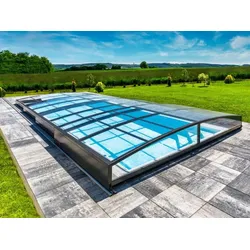 Schwimmbecken-Überdachung / Abdeckung SkyCover® Neo Clear 3.5x5.3m - einseitige Schiene