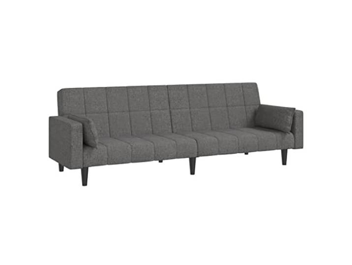 GHVBNMF 2-Sitzer Schlafsofa mit 2 Kissen Hellgrau Stoff Flexibles Klappsofa für Wohnzimmer und Gästezimmer, verstellbare Rückenlehne, inkl. 2 Kissen, stabiles Holzgestell.