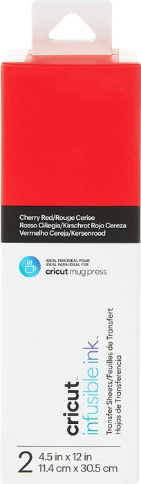 cricut Infusible Ink Transferfolien für Schneideplotter Sublimationsfolie 11,4 x 30,5 cm, 2 St. cherry red