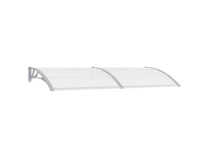 Auvent de porte gris et transparent 240x75 cm en PC pour extérieur, jardin, balcon, fenêtre, terrasse, décoration