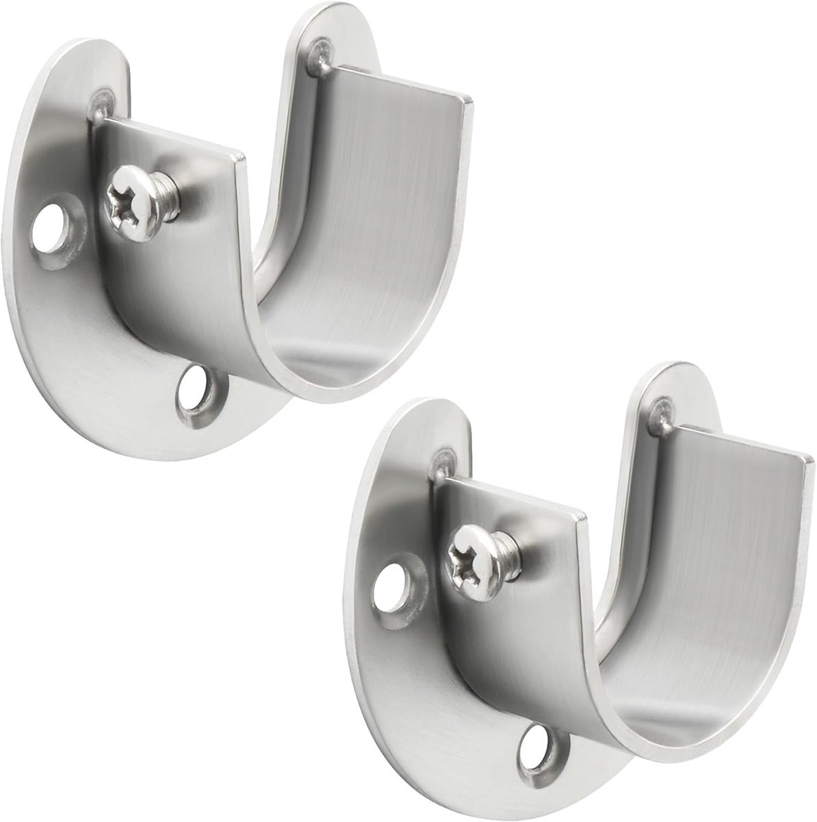 SnelShoppen U-vormige Gordijnroede Houder 28mm RVS 2 stuks
