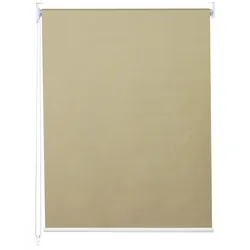 Rollo MCW-D52, Fensterrollo Seitenzugrollo Jalousie, Sonnenschutz Verdunkelung blickdicht 70x160cm ~ beige