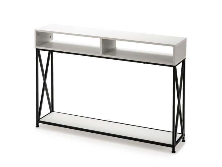 Table console blanche de style industriel 120x23x79 cm