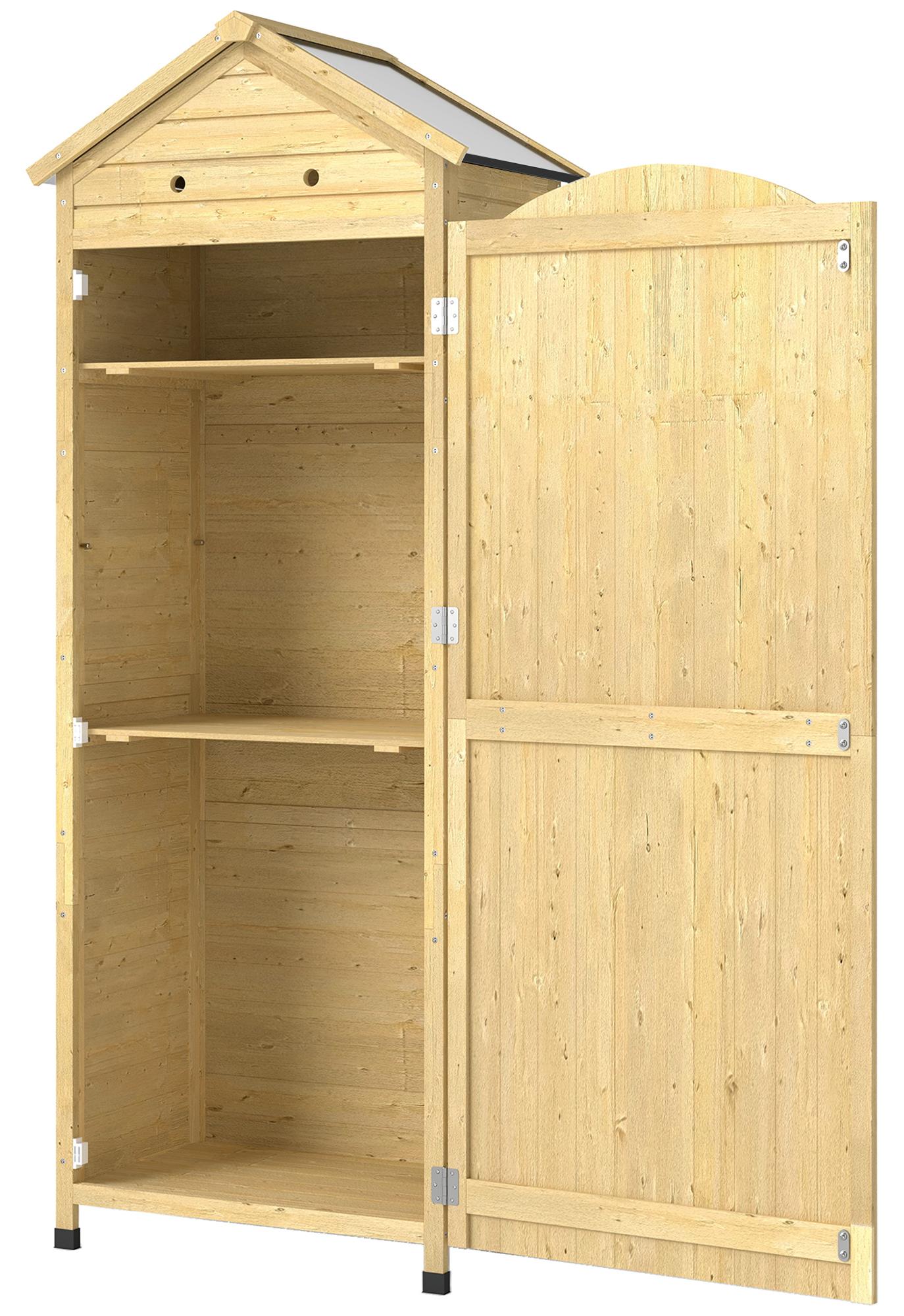 Gartenschrank Holz extra hohe Ger?teschuppen mit verstellbar Ablage magnetisch Tš¹r galvanisiert Dach Belš¹ftung