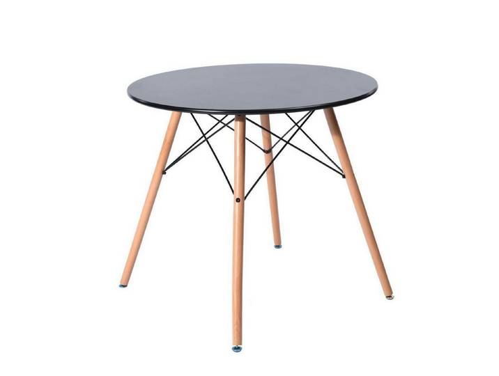 LuxusKollektion Esstisch Esstisch Rund Küchentisch Holz 74x80cm Schwarz (1-St)