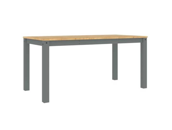 HAQWRDQSG Esstisch Panama Massivholz Kiefer Grau 160x80x75 cm Stabiler Küchentisch aus Kiefernmassivholz mit Honigwachs-Finish für Esszimmer, pflegeleicht und robust.