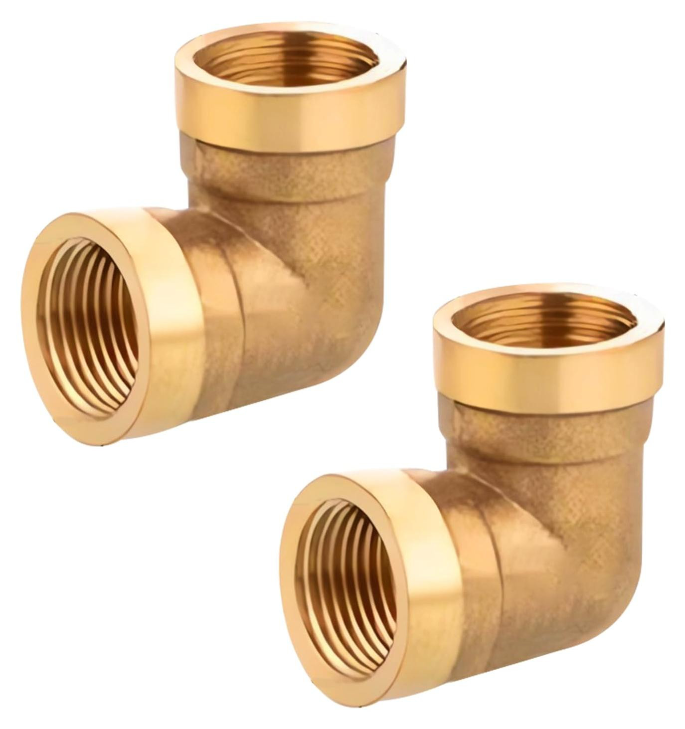 Solidchoice Set van 2 Messing 90° Hoekstukken met 3/8" Binnengewinde