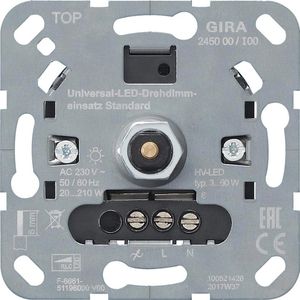 Gira Dimmer 245000 Standard, S 3000, Unterputz, für LED-, Halogen- und Glühlampen, Drehdimmer