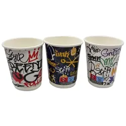 500 Graffiti Doppelwand Kaffeebecher 300 ml Coffee to go Becher Tee & Glühwein