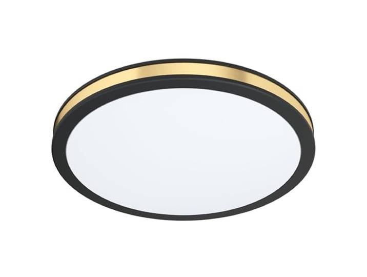 EGLO LED Plafonnier Pescaito\, applique murale 1 flamme\, lampe de plafond en acier noir et plastique blanc\, or\, lampe salon\, lumière blanc chaud\, Ø 28 cm