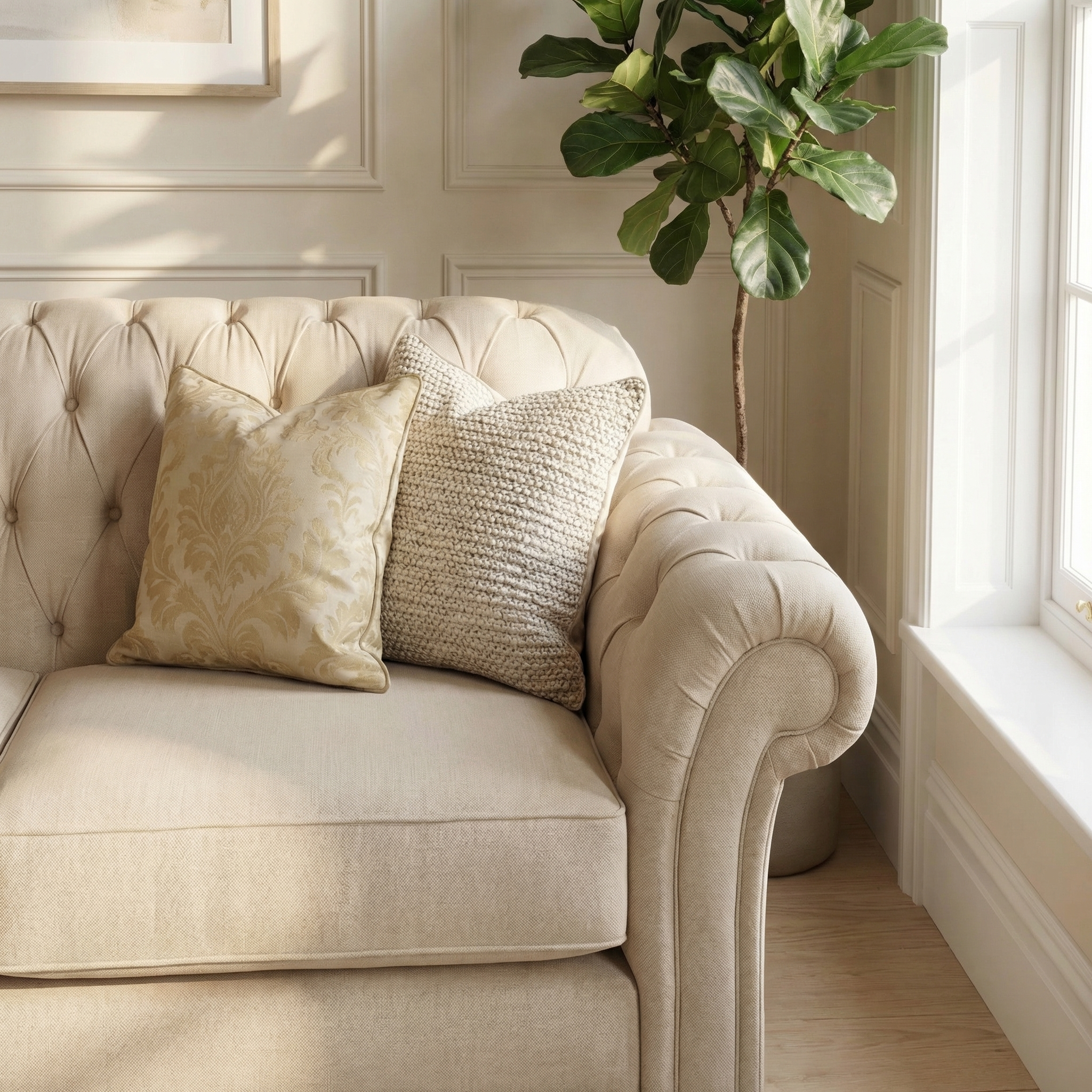 Sofa Style Chesterfield 2 Seat Sofa in Beige