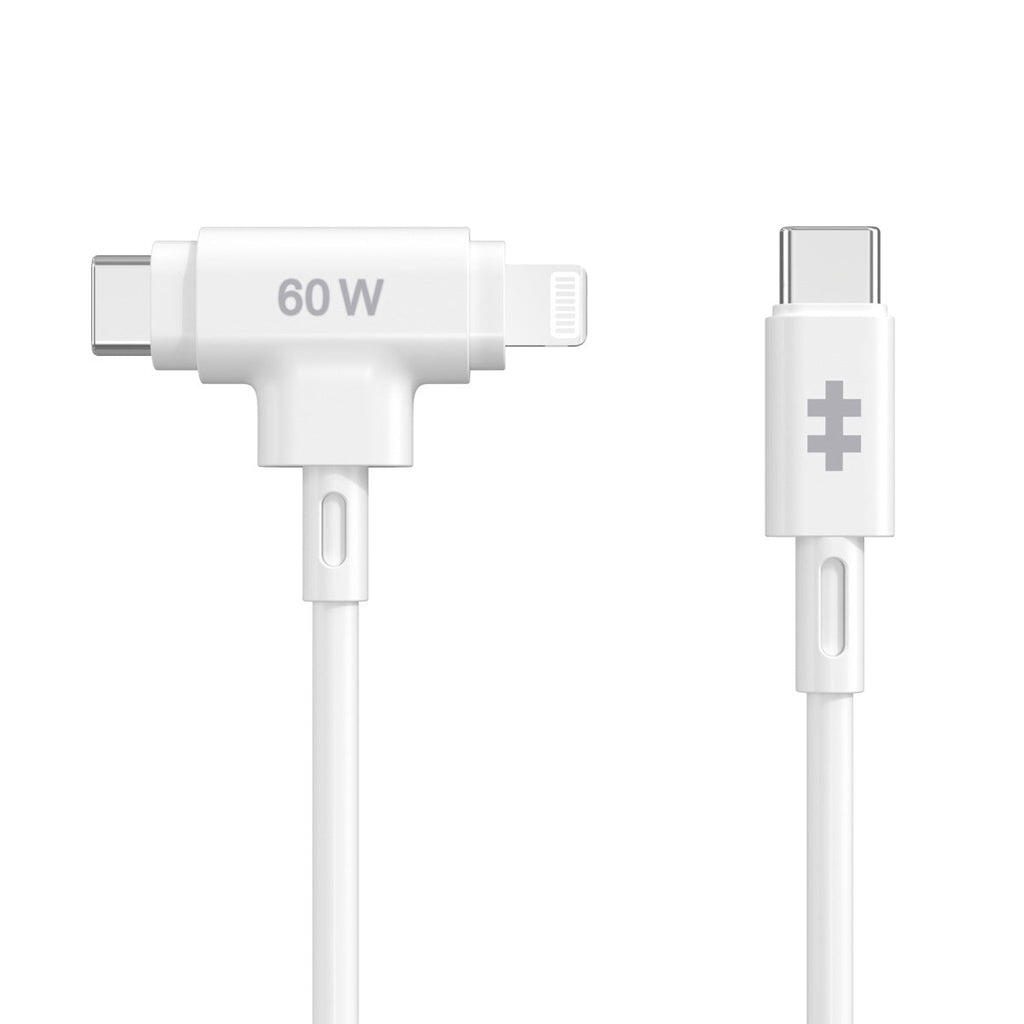 Hyper® HyperJuice USB-C und Lightning Hybrid-Silikonkabel (1,5m) - Weiß HJ4010WHGL