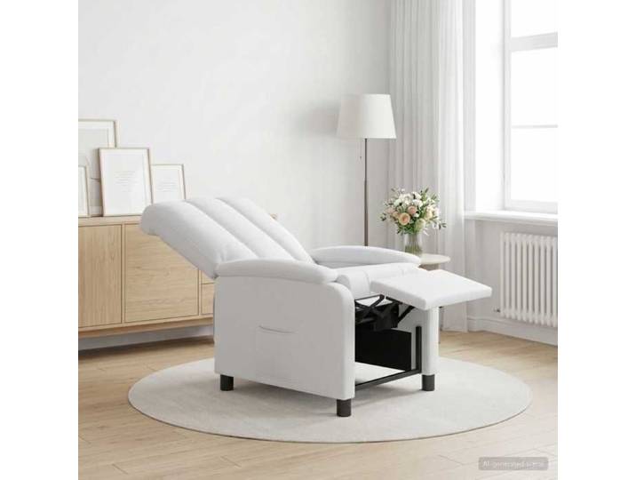 ELORAN®Fauteuil inclinable - Blanc - Tissu - Fauteuil simple Moderne_00981056