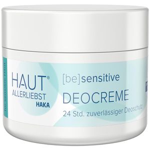 HAKA Deodorant Hautallerliebst (be) sensitive, Creme, unisex, 24h Schutz, ohne Aluminium und Ethylalkohol, 30 g